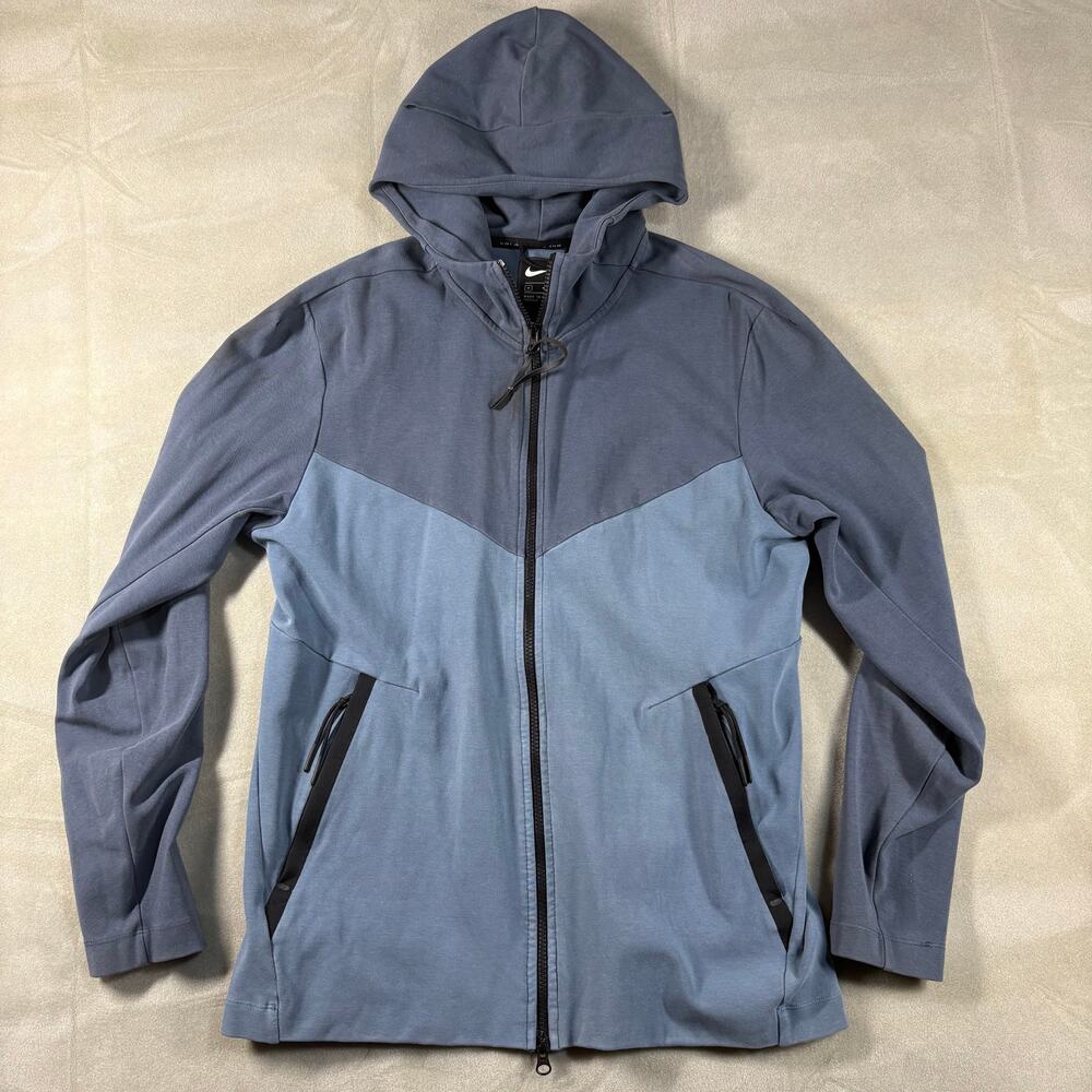 Nike Sportswear Tech Pack Knit Full-Zip Hoodie AR1548-418 Blue Colorblock Sz‎ M